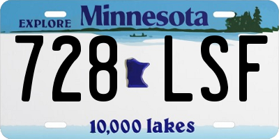 MN license plate 728LSF