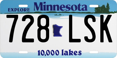 MN license plate 728LSK