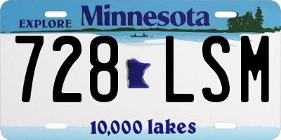 MN license plate 728LSM