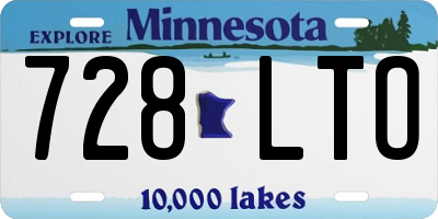 MN license plate 728LTO