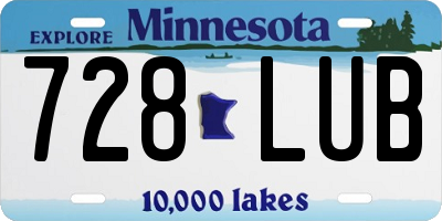 MN license plate 728LUB