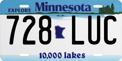 MN license plate 728LUC