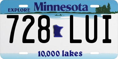 MN license plate 728LUI