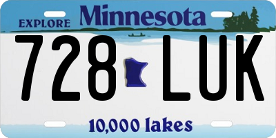 MN license plate 728LUK