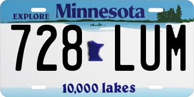 MN license plate 728LUM