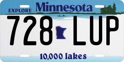 MN license plate 728LUP