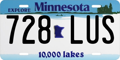 MN license plate 728LUS
