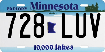 MN license plate 728LUV