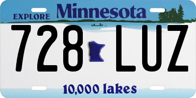 MN license plate 728LUZ