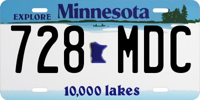 MN license plate 728MDC