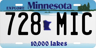 MN license plate 728MIC