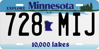 MN license plate 728MIJ