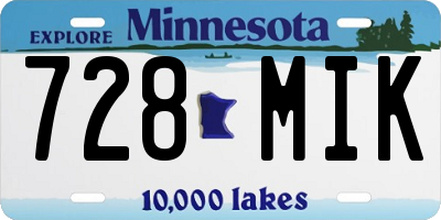 MN license plate 728MIK