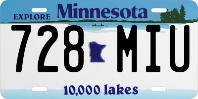 MN license plate 728MIU
