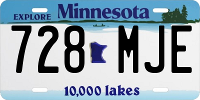 MN license plate 728MJE