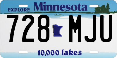MN license plate 728MJU