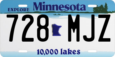 MN license plate 728MJZ
