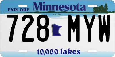 MN license plate 728MYW