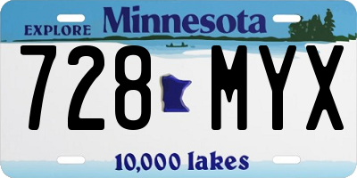 MN license plate 728MYX