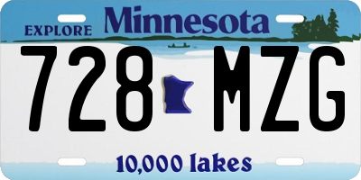 MN license plate 728MZG