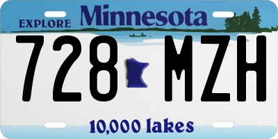 MN license plate 728MZH