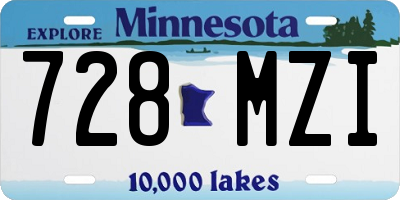 MN license plate 728MZI