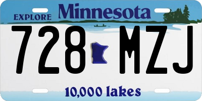 MN license plate 728MZJ