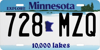 MN license plate 728MZQ