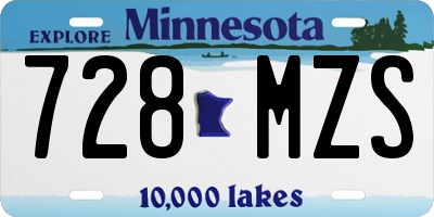 MN license plate 728MZS
