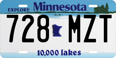 MN license plate 728MZT