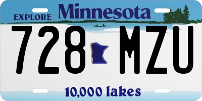 MN license plate 728MZU