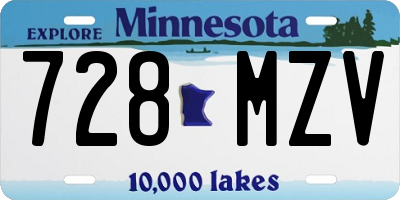 MN license plate 728MZV