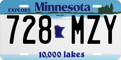 MN license plate 728MZY