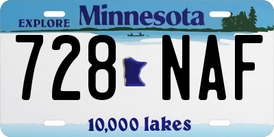 MN license plate 728NAF