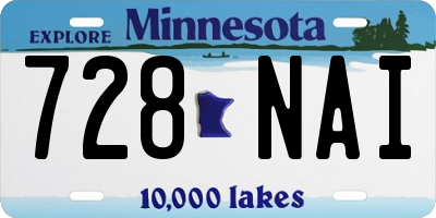 MN license plate 728NAI