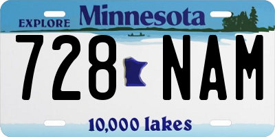 MN license plate 728NAM