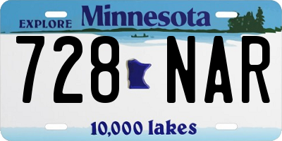 MN license plate 728NAR