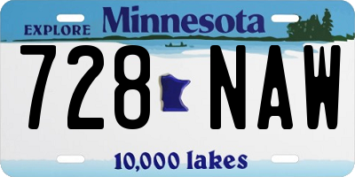 MN license plate 728NAW