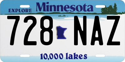 MN license plate 728NAZ
