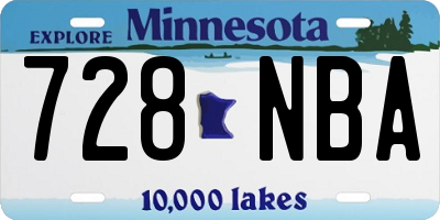 MN license plate 728NBA