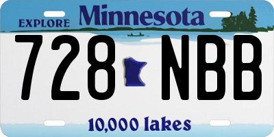 MN license plate 728NBB