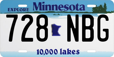 MN license plate 728NBG