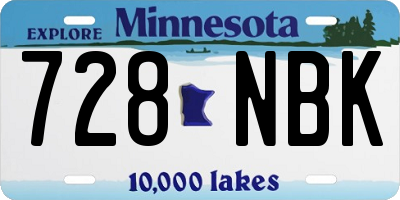 MN license plate 728NBK