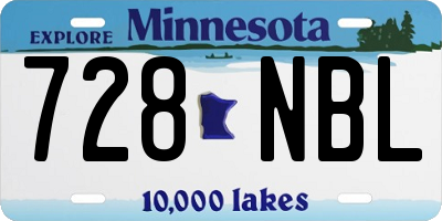 MN license plate 728NBL