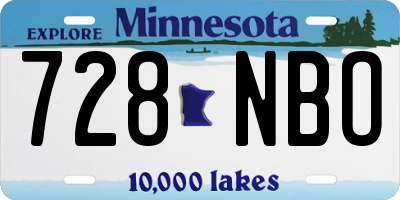 MN license plate 728NBO