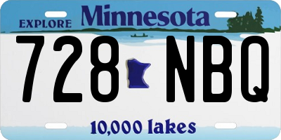 MN license plate 728NBQ