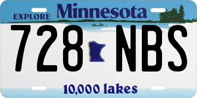 MN license plate 728NBS