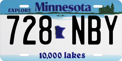 MN license plate 728NBY