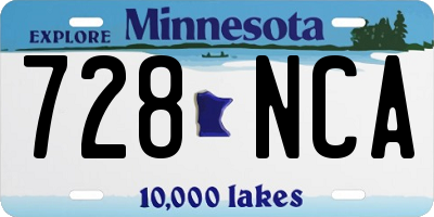 MN license plate 728NCA