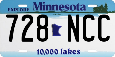 MN license plate 728NCC